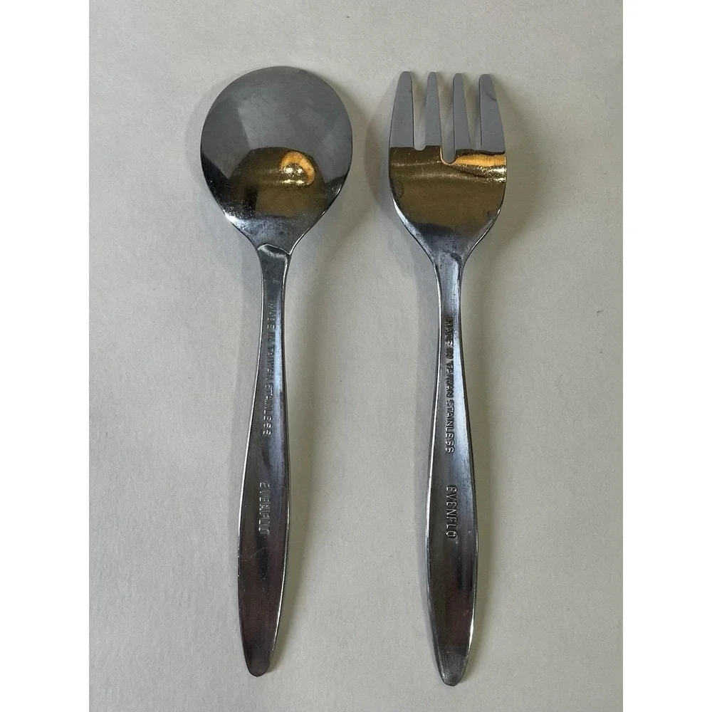 Vintage Evenflo Lasting Rose Stainless Baby Toddler Child Spoon‎ & Fork Flatware
